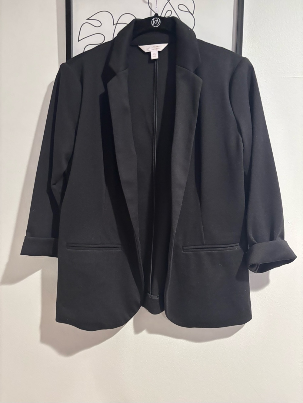 LC Lauren Conrad Black Open-Front Blazer